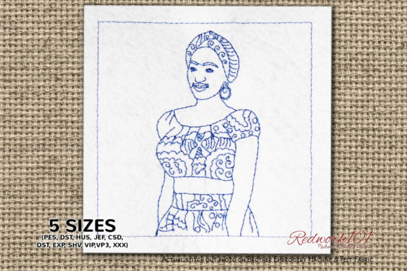 African Girl Lineart: Embroidery Design Review