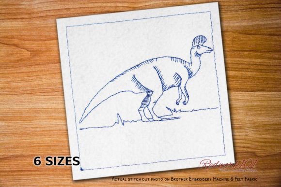 Lambeosaurus Dinosaurs Redwork Design Review