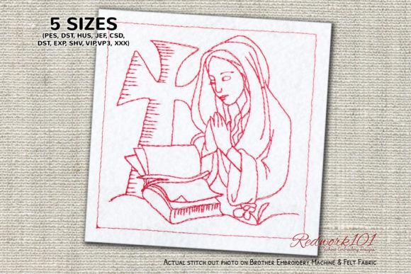 Praying Mother Bluework: A Seasonal Embroidery Review
