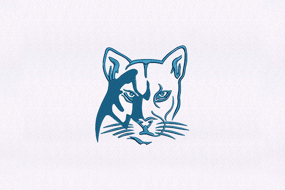 Puma Cat Design: Wild Animal Embroidery for Etsy